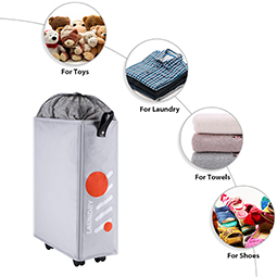 Hot sale durable Slim laundry basket with wheels customized